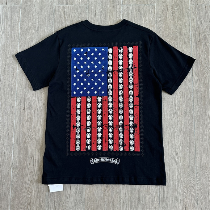 chrome hearts flag print short sleeve t-shirt